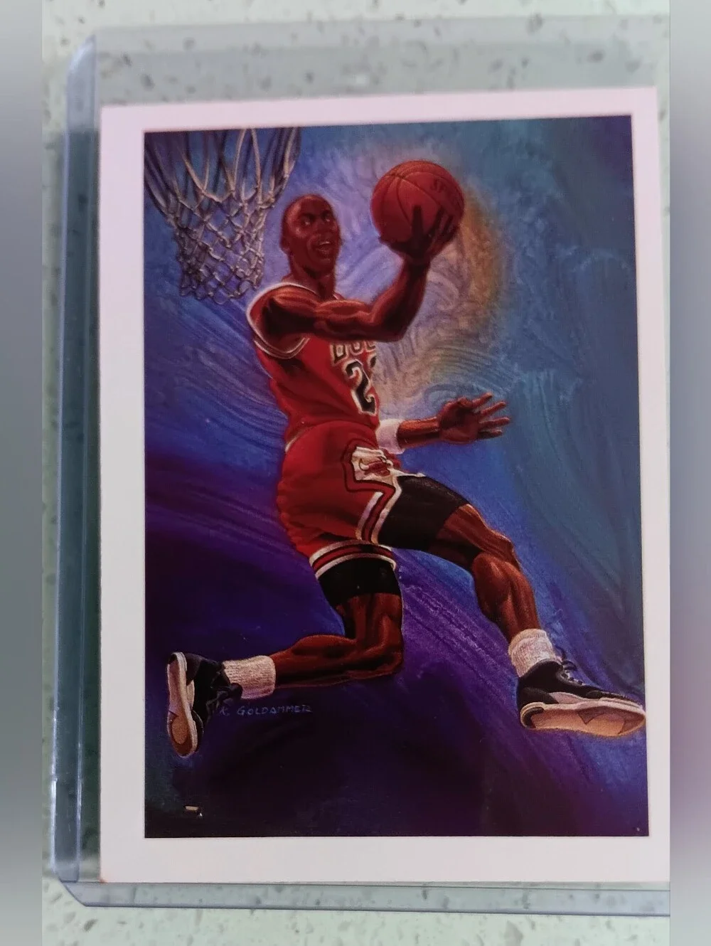 1990-91 NBA Hoops Michael Jordan Art Team Card Checklist #358 Bulls